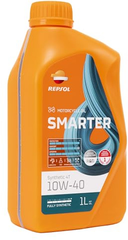 REPSOL Aceite de motor 10W-40 SMARTER API SN Synthetic 4T 1L Compatible con YAMAHA MOTORCYCLES FZS XV VITY YP FZ