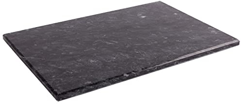 Argon Tableware 1x Black 30cm x 20cm Marbre Planche à Découper Rectangulaire - Petit Rustique Cuisine Bloc de Coupe Plateau de Service pour Fromage Pain Viande