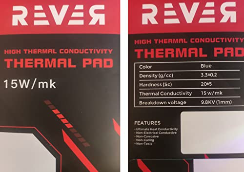 Silicone Thermal Pad 15 W/mK 90 x 130 x 2 mm GPU Memory Non Conductive Thermal Pads for Laptop Heatsink Graphic Card Memory PS4 & LED (15mm x 13mm x 2mm x 60pcs)