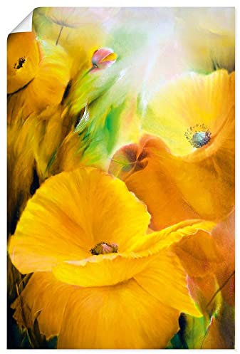 ARTLAND Wanddeko Poster & Kunstdrucke Wandposter 60x90 cm Hochformat Pflanzen Blumen Blüten Mohnblumen Licht Wärme Wellness U4QM
