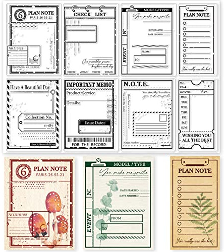 GLOBLELAND Vintage Plan Etikett Silikonstempel Organizer Transparente Stempel Aufgabenplaner Kompass Klare Stamps Für Karten Herstellung DIY Scrapbooking Basteln
