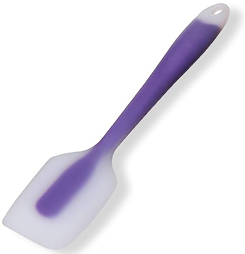 DAZISEN Silikon Spachtel - Hitzebeständig Silikon-Spatel Nicht-Stick Teigschaber Schaber für Butterschaben Küche Spatula mit Metallkern für Kochen und Backen, Lila, S