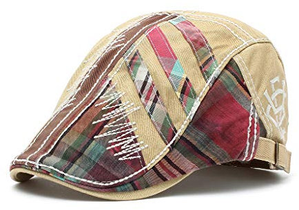 RUICHENG Schirmmützen für Herren Sommer Schiebermütze Gatsby Mütze Flatcap Kappe 56-60CM (Beige-1)