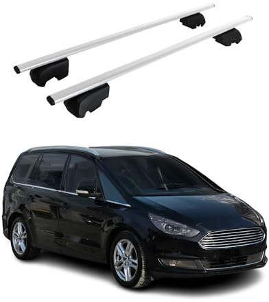 OMAC Dachträger für Ford Galaxy 2015-2023 Stahl 2 Stangen Silber | ISO/PAS 11154:2006 geprüft, Abschließbar, City-Crash-getestet, bis 75 kg Traglast, Querträger, Grundträger