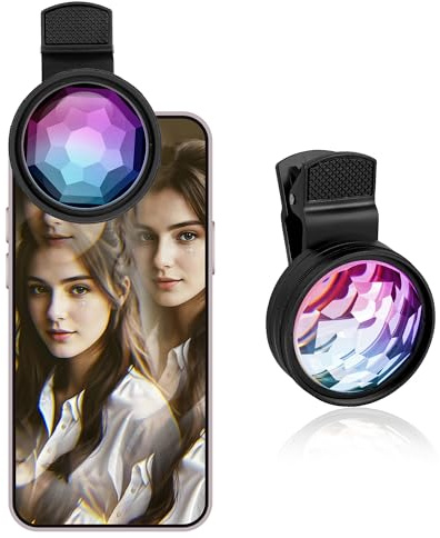Kaleidoscope Prism Lens for iPhone & Android – Clip-On Multi Refraction Filter Lens for Mobile Photography, K9 Optical Glass Creative Phone Camera Attachment