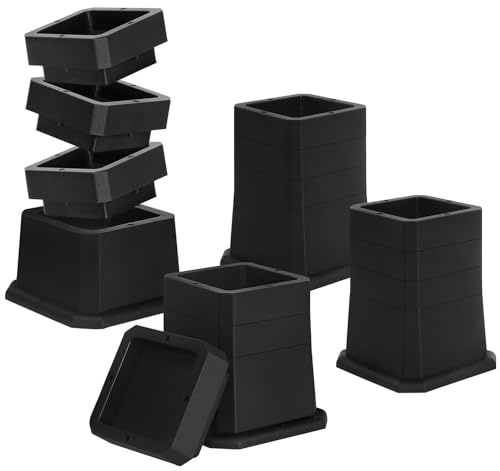 4pcs Bed Risers,Lift Height Furniture Risers,Chair Raisers,Sofa Risers for The Elderly,Square Desk Riser Blocks,Bed Legs Risers,Elephant Feet Chair Risers,Table Risers for Couch,Sofas (2,3,4,5 inch)
