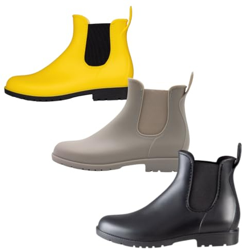 PFIFF PVC Jodhpurstiefelette, Stiefelette, Kinder Damen, Schwarz Gelb Grau, 29-42