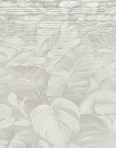 Erismann 10416-10 Papier peint intissé Motif feuilles tropicales aquarelle Gris/blanc