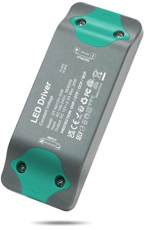 DUSKTEC LED Trafo 12V, Transformator 220V 230V auf 12V DC, LED Netzteil Treiber 0-30W Gleichstrom, 12 Volt 2.5A Konstantspannung Power Supply Ohne Mindestlast für Niedervolt LED Streifen Beleuchtung
