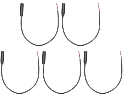 sourcing map 5pcs 2.5mm Female Jack to Bare Wire Open End Replacement TRS 2 Pole Stereo Mono Audio Cable Plug Jack for Earphone Headphone Cable Repair, 0.25m