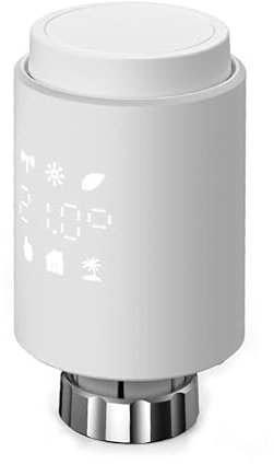 Cabeza termostática inteligente y conectada, ZigBee 3.0 Válvula Termostato Radiador, Ahorro de energía, Programable, Control de Voz, Compatible con Alexa/Home Assistant, Requiere Hub Zigbee