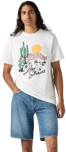 Levi's Men's T-Shirt Graphic Crew Neck Tee in Cotton with Print, White (Heritage Americana D), XS