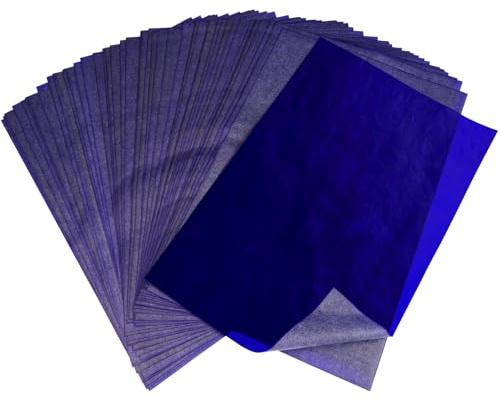 50 Feuilles Papier Carbone A4 Feuilles de Papier Charbon, 21 x 29,7 Cm
