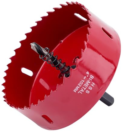 M42 Bi-Metal Hole Saw | Dual Flute Design for Cast Iron/Plastic/Resin | Heat-Treated Arbor with Pilot Bit | Fast Cutting, Long Life Blades for Plumber, Conduit, Kitchen, Bathroom and More (102mm)
