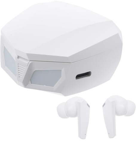 Yardenfun Casque sans Fil pour Jeu Écouteurs Intra-Auriculaires Stéréo, Léger Et Portable, Fonction Surround, Micro Intégré, Compatible Téléphones, Design Ergonomique Blanc, Usage Mains Gaming