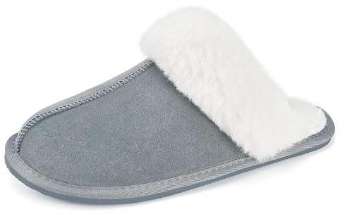 Mishansha Pantofole Calde da Donna Pantofole Invernali in Peluche, Ciabatte Antiscivolo da Donna per Interni ed Esterni, Marrone Scuro 38 EU