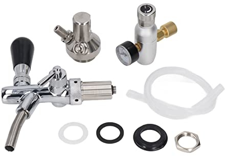 Adfaga Kit profesional de dispensador de barriles de cerveza, de manómetro regulador de grado comercial resistente de acero inoxidable para bares de elaboración casera, restaurant