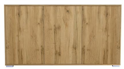 InnoFurn Sideboard Elena, Kommode mit Push-to-Open, Made in Germany, Moderner Schrank für Wohnzimmer Schlafzimmer Eiche Evoke (152,5 x 83 x 37 cm)