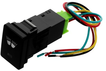 EXAOMBLE Interruttore a Pulsante per Auto 12v 0.5a in Plastica Nera, Design Moderno e Affidabile, Adatto per Sostituzione Luci e Rimorchi in Auto