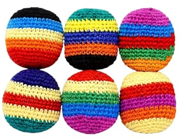 Generisch Hacky Sack Gestrickte Jonglierbälle Erwachsene Footbag Hackisack Bälle Juggling Balls für Anfänger & Profis, 6 Stück