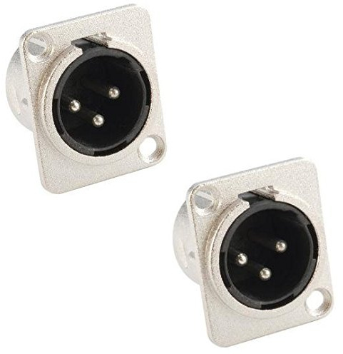 Adam Hall Connectors 7838-2er Set XLR-Einbaubuchse male/männlich 3-pol D-Typ silber Einbaustecker