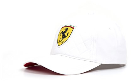 Ferrari SF FW Quilt Cap 130181044-200, Mens Cap with a Visor, White, One Size EU