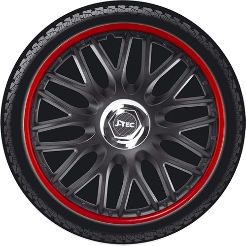 All4You Radkappen 14 Zoll Orden Rot Schwarz Red Black Universal (14 Zoll)