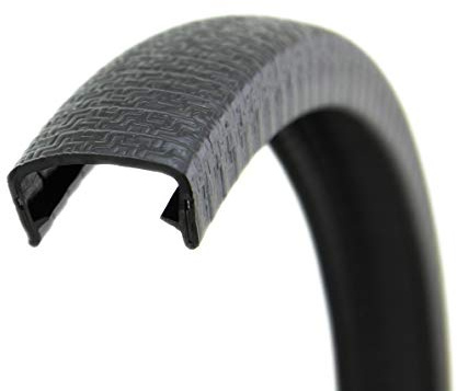 SMI-Kantenschutzprofil KS20-23S für 20-23mm PVC mit Stahleinlage Schwarz selbstklemmend ohne Kleber - Kantenschutz, Kederprofil, Kantenprofil, Kantenschutzleiste für Bleche, Platten (5 m)