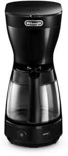 De'Longhi Máquina de café con filtro, 1.25 litros, mantiene la función caliente y antigoteo, ICM16210.BK, negro