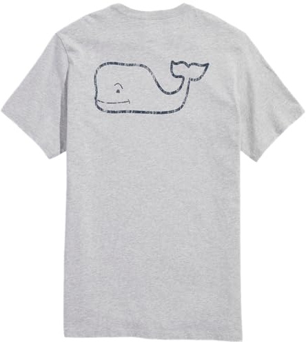 Vineyard Vines Men's Short Sleeve Vintage Whale Pocket T-Shirt, Heather Gray, Medium
