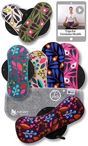 Öko Stoffbinden waschbar aus Bio Baumwolle für jeden Periodenfluss (Größe S+M+L+XL, 7er-Pack); lange & kleine mehrweg Binden Damen, Mädchen MADE IN EU; waschbar bei hoher T°; für bequeme Periodentage