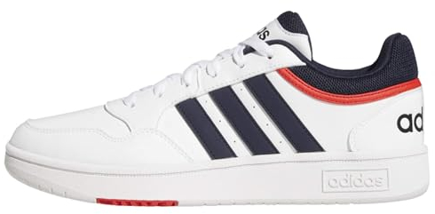 adidas Hoops 3.0 Low Classic Vintage Shoes, Zapatos Hombre, Cloud White Legend Ink Vivid Red, 43 1/3 EU