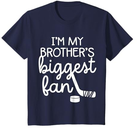 Kids Ice Hockey Big Brothers Biggest Fan for Toddler Boys Girls T-Shirt