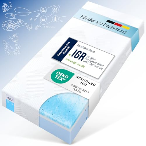 MLILY by Bestschlaf Matratze Air | 160 x 200cm, 2in1 Liegehärten mittel/Fester, kühl/wärmer, 7 Zonen AirCell/CoolFlex/BlueFlowSchaum SEAQUAL® Oeko-TEX® 100, CertiPUR™