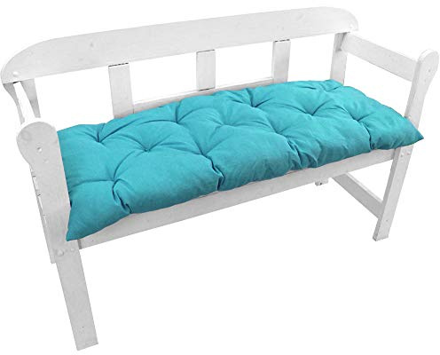 NYVI Bankauflage Ibiza 110x45 cm Türkis - Polsterauflage für Gartenbänke Gemütlich & Langlebig - Sitzauflagen für Bänke Outdoor & Indoor - Sitzkissen Auflage Bank Sitzbank
