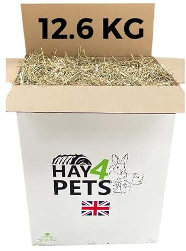Hay4Pets Timothy Hay- 12.6kg. Fresh, Green Stem Feeding Hay For Rabbit, Guinea Pig, Hamster & Small Animals. High Fibre, Natural Food For Pets. Dried Grass, Animal Feed