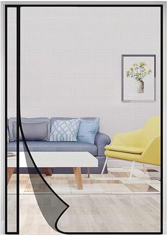 Zanzariera magnetica porta gatto, 100x215cm zanzariera multidimensione, con chiusura in, nero