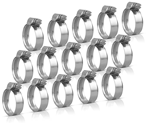 Schlauchschellen Edelstahl 20-32 MM | 9 MM Band | [Extra Stark] 15 Stk in Qualität W4 – Für Garten, Waschmaschine, Pool, KFZ - Schlauchklemmen, Schlauchschellen Set, Schellen, Klemmschelle
