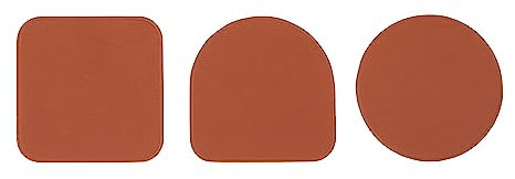 DUDU 3er-Set farbenfroher weicher Lederuntersetzer, doppelseitig, runde quadratische Form, 9,5x9,5 cm, Elegantes Design Zimt