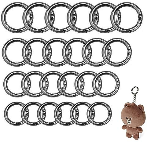 40 Stück Taschenverschluss Für Häkeltaschen,Karabinerhaken Gold Sehr Klein,Runde Karabiner Schwarz,Karabinerhaken Rund Gold,Kleine Drahtringe,Karabinerhaken Klein Gold,Taschen Ringe(Schwarz)