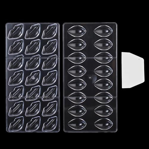 Binwat Chocolate Candy Mold PC Polycarbonate Chocolate Making Mould (Water Drop+Lip)
