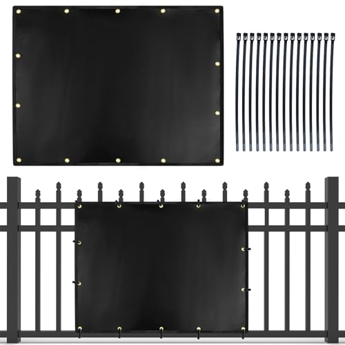 Emsiok Escudo térmico para pared detrás de la parrilla, 4 x 3 pies, alfombrilla de protección térmica para parrilla al aire libre, cubierta de valla ignífuga negra y pantalla resistente para barbacoa,