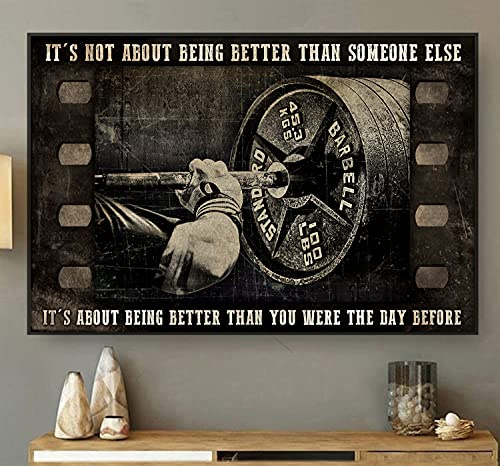 Funny Metal Tin Sign Weightlifting Film Strip Vintage Poster Barbell Bodybuilder Gym Gymnastics Weightlift Women Men Lift Sign Vase Flowers Poster Plaque Entryway Decor Gallery Wall Sign 12 X 8 IN