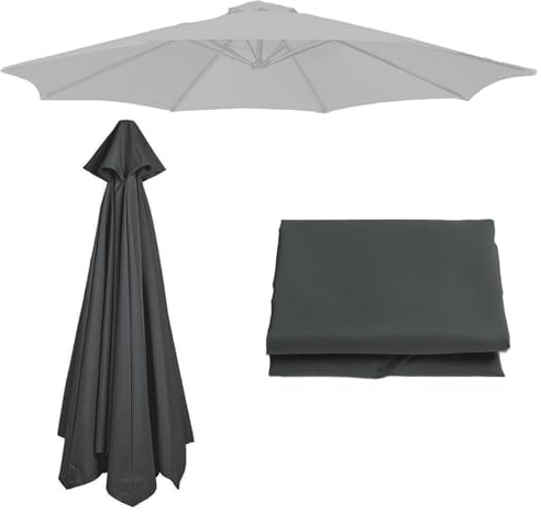 Patio Umbrella Replacement Canopy || 200cm-6 Arms 2.7m-6 Arms 2.7m-8 Arms 300cm-6 Arms 300cm-8 Arms || Parasol Replacement Cloth Canopy Cover For Backyard Pool Umbrella Cantilever Parasol(Color:Gray,S