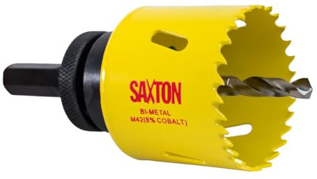 Saxton HSS Hole Saw Cutter M42 Bi-Metal 8% Cobalt Heavy Duty + Arbor (14mm – 230mm) (51mm + Arbor)