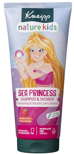 Kneipp Naturkind Seeprinzessin Shampoo & Dusche - nature kids Sea Princess Shampoo & Shower - Kinderduschgel 2 in 1 mit Himbeerduft - tränenfrei & leicht kämmbar - vegan 200ml