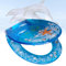 Bleu Siège de Toilette, Lunettes WC avec Couvercle en Coquillage Transparent, siège en résine Ocean Series, Facile à Nettoyer et à Installer, Étoiles en Coquillage Bleu Clair