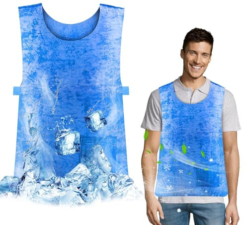Gilet Réfrigérant pour Hommes | Gilet de Sécurité de Refroidissement Respirant | Gilet Réfrigérant de Sport | Gilet Réfrigérant Réglable en PVA | Gilets de Travail D'extérieur pour Hommes et Femmes