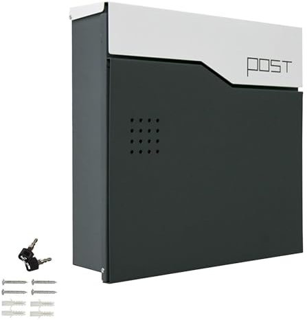 LYUCAYHQ Cassette Postali per Esterno, Cassetta della Posta Moderne, Combinazione di Cassetta Postale da Esterno in Metallo Resistenti alle Intemperie, 37 × 35,5 × 10,5 Cm