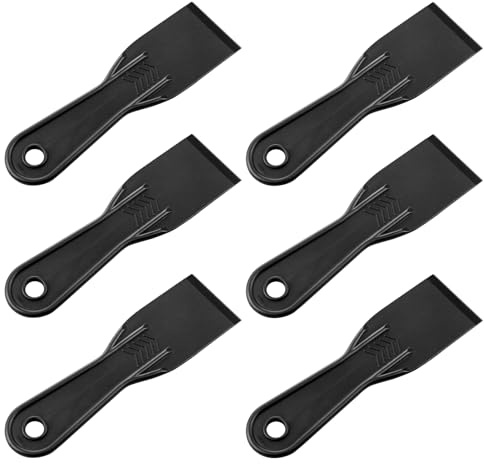6 PCS Plastic Putty Knife, 2 Inch Black Flexible Putty Knife Scraper, Used for Repairing Walls, Pasting Plaster, Scraping Putty Plastic Putty Knife Scraper